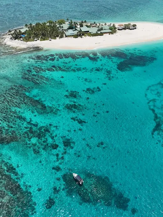 Fiji route: a palm-fringed island coast